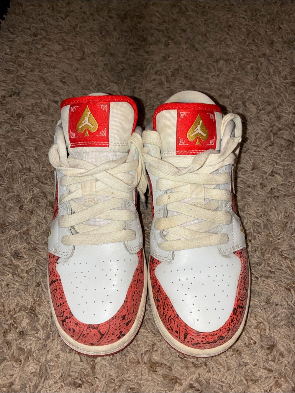 Jordan Kids White and Red Accent High-Top Sneakers